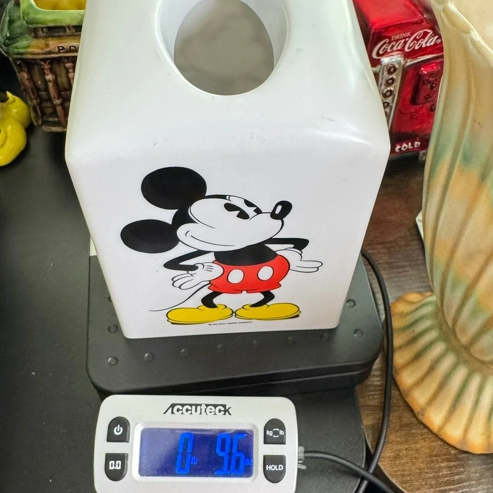 VTG Disney Mickey Mouse Plastic Tissue Box Cover Square Classic Retro 90s CUTE